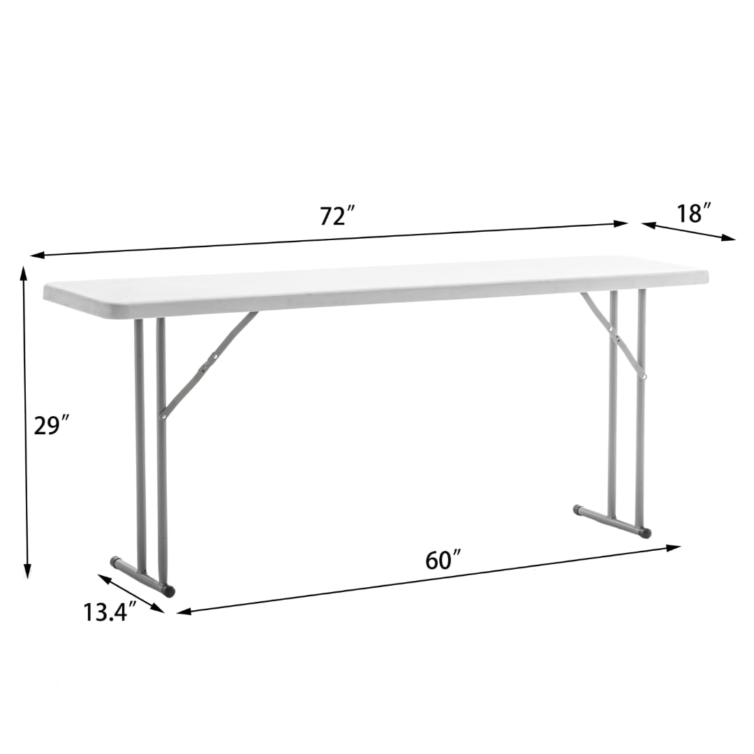 White Granite Plastic Folding Training Table Set of 2 D38948