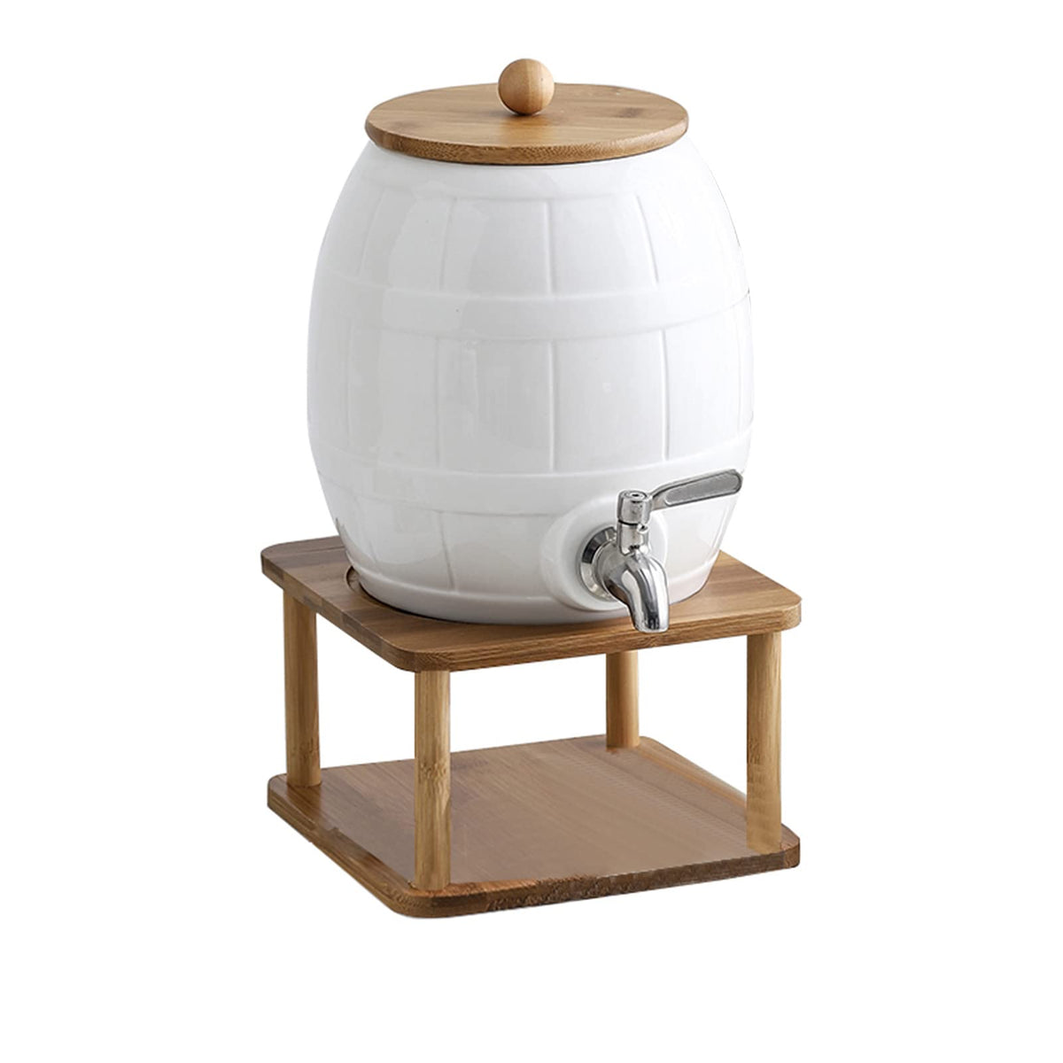 Ceramic Beverage Dispenser with Stainless Steel Spigot J961420