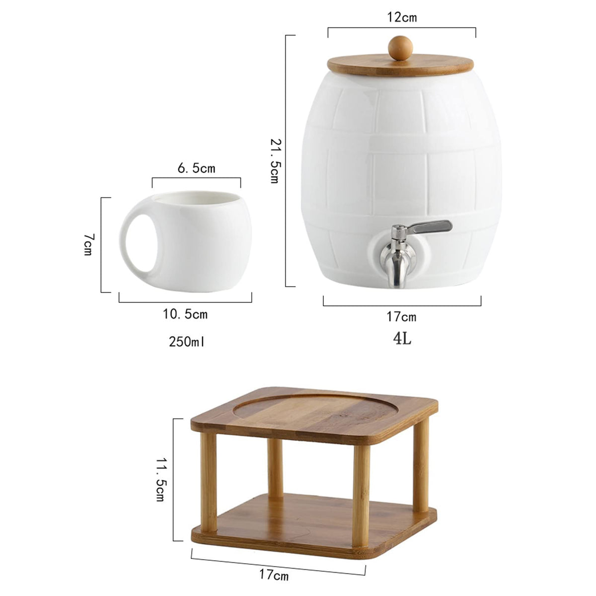 Ceramic Beverage Dispenser with Stainless Steel Spigot J961420