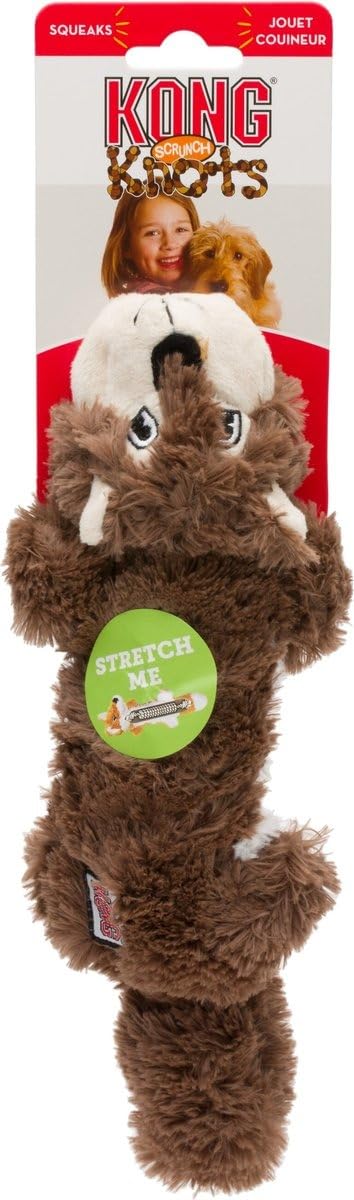 2 Pack Stuffing-Free Plush Dog Toy with Knotted Ropes & Squeaker A926524