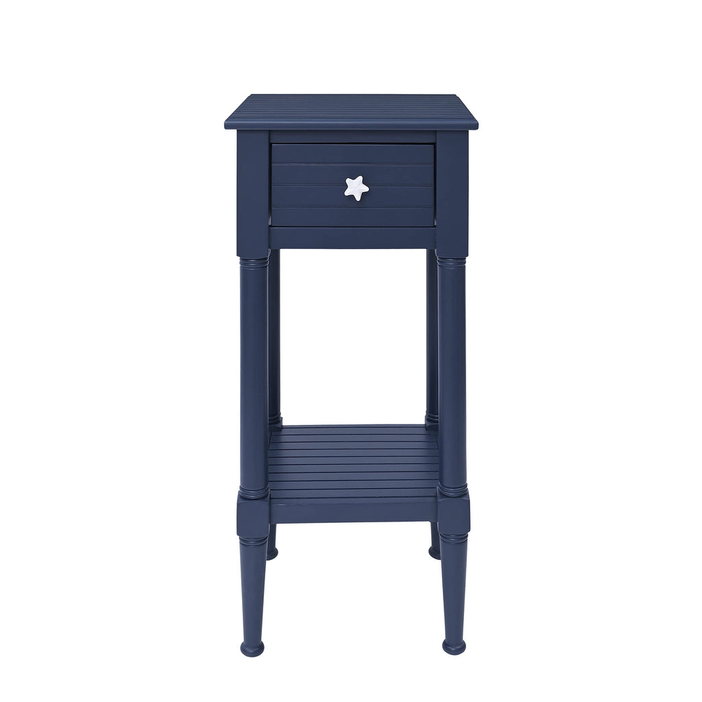 Navy Small Accent Table with Storage K4326