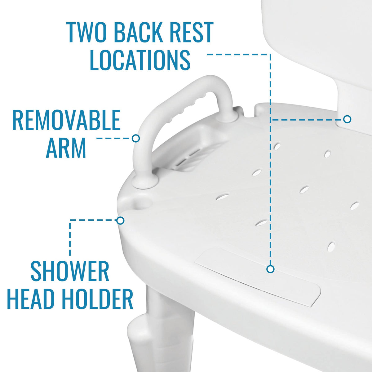 Universal Transfer Bench for Bathtubs & Showers, 350lb Weight Capacity, Adjustable Legs F941