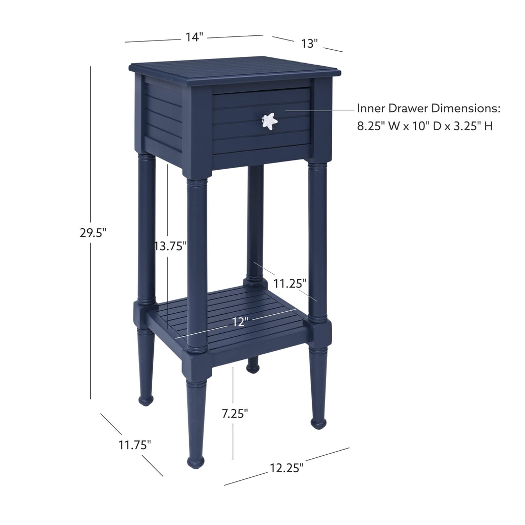 Navy Small Accent Table with Storage K4326
