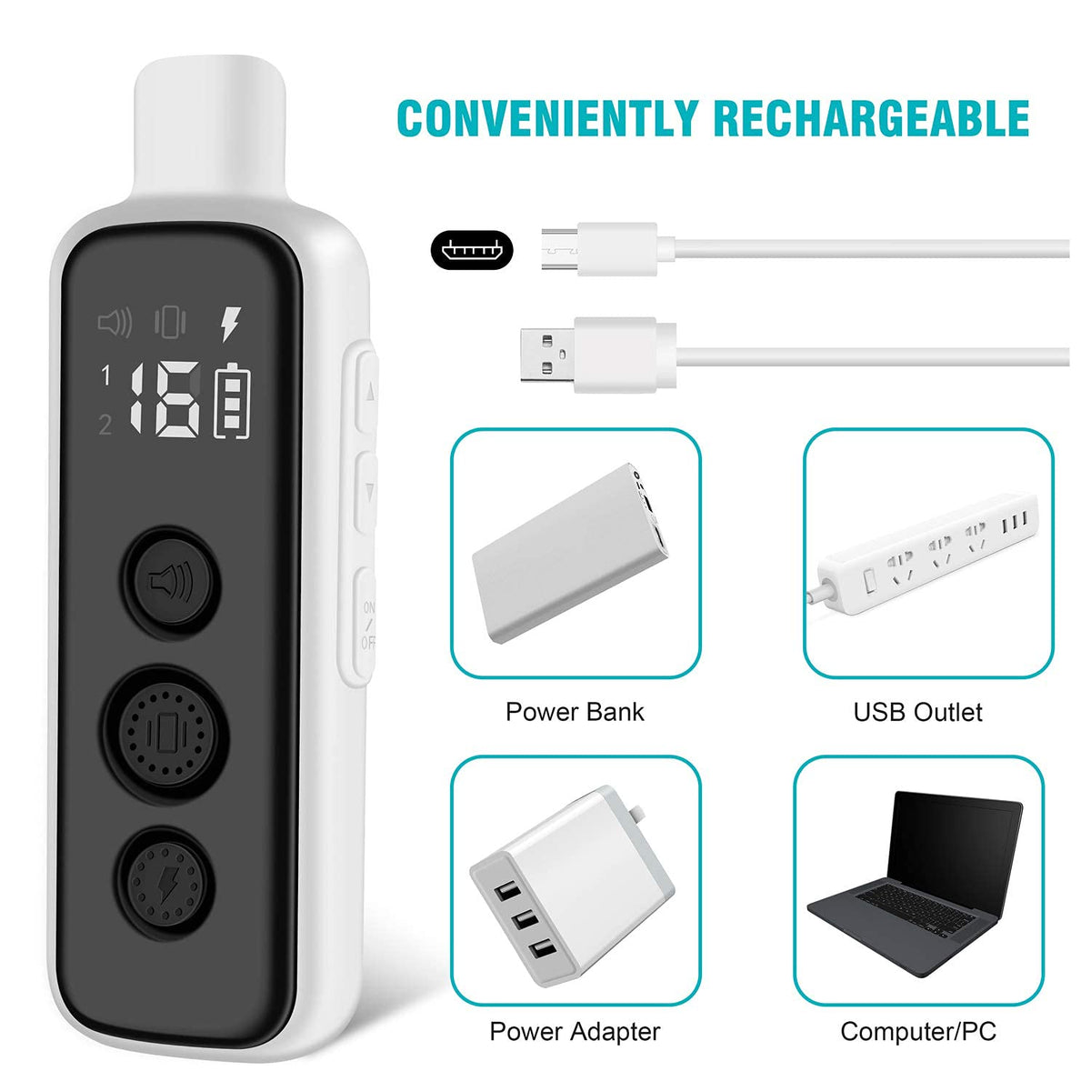 Waterproof Rechargeable Dog Training Collar with Remote D448358