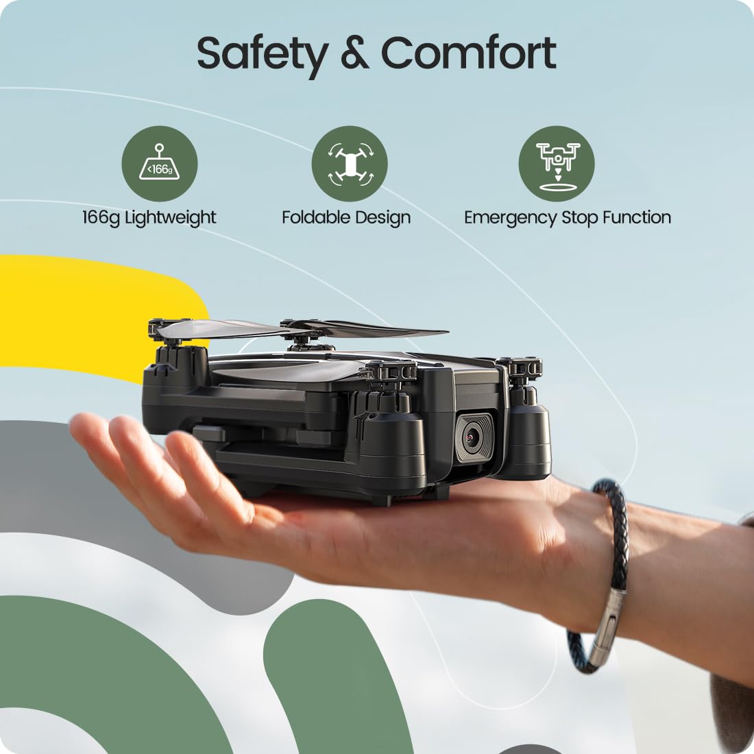 Foldable FPV Drone with 1080P WiFi Camera and Carrying Case M3546