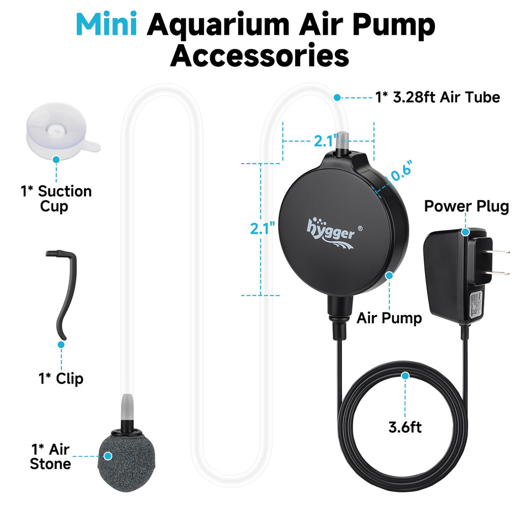 1.5 Watt Mini Aquarium Air Pump with Air Stone Tubing P397