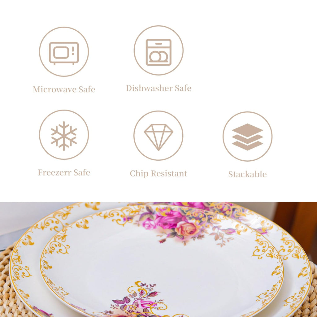 White 12 Piece Porcelain Dinnerware Set Y505765
