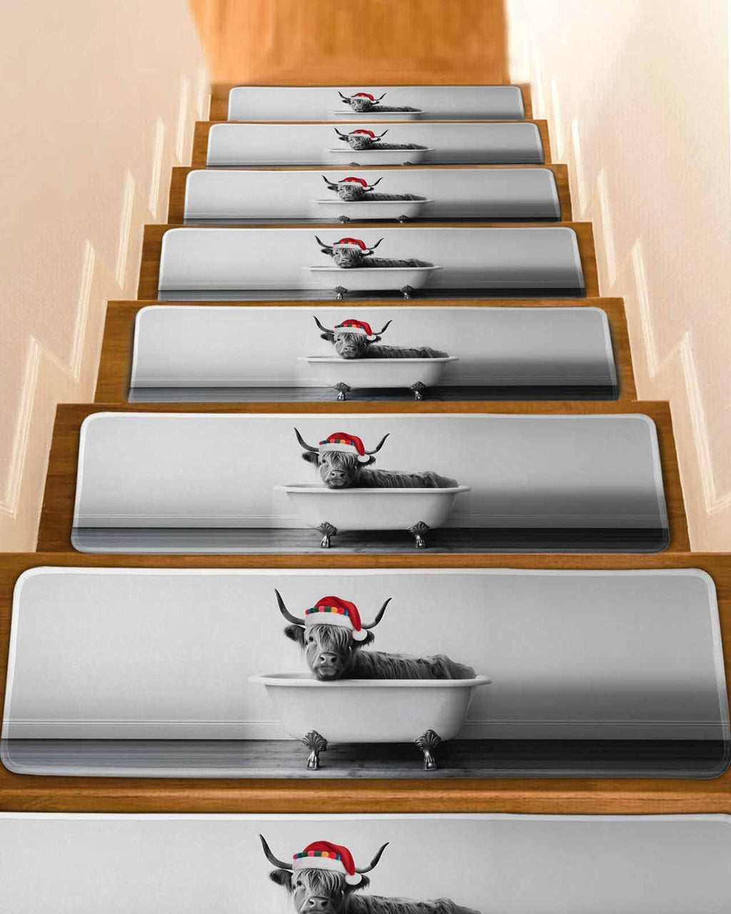 Grey 4 Pack Non Slip Carpet Stair Treads 8x30 inch E75658