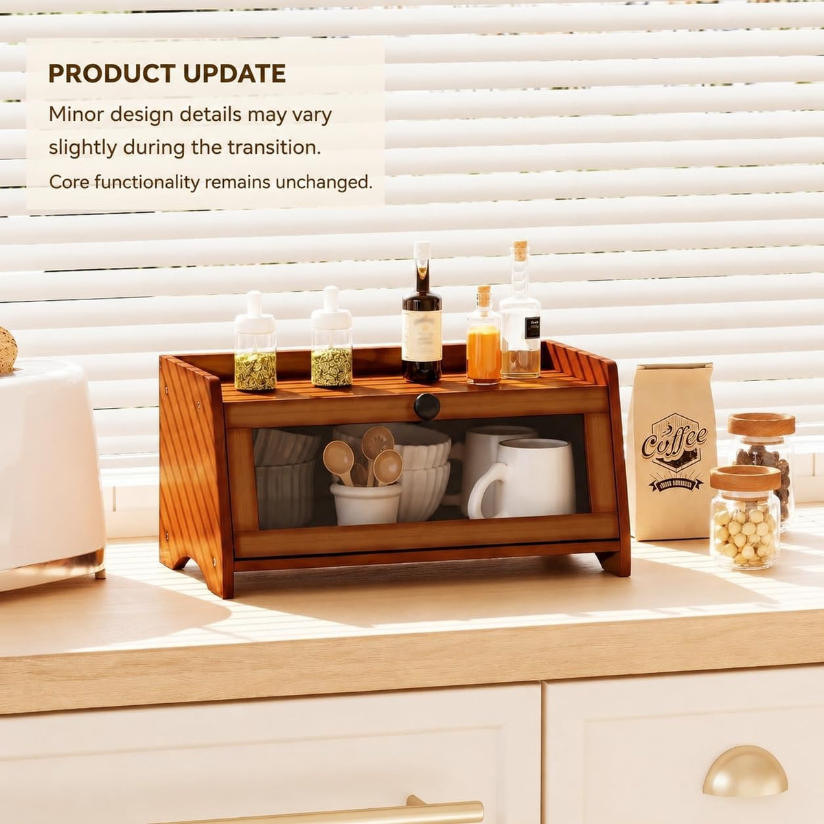 Brown Bamboo Bread Box R6192