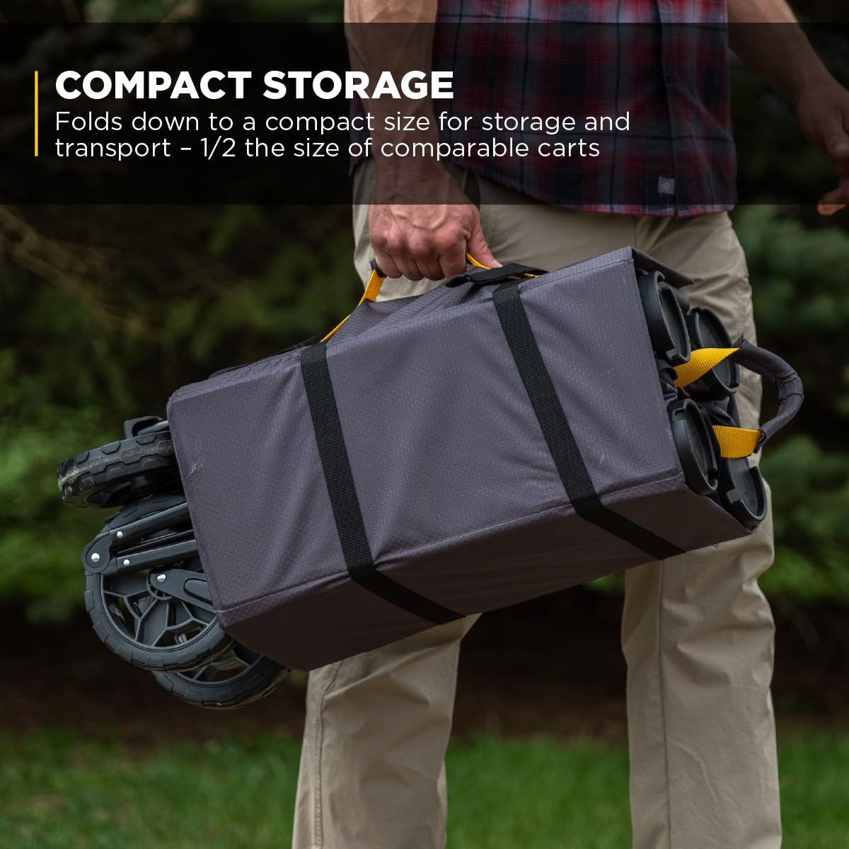 Collapsible Folding Outdoor Utility Wagon, 7 Cu Ft, Black I498661