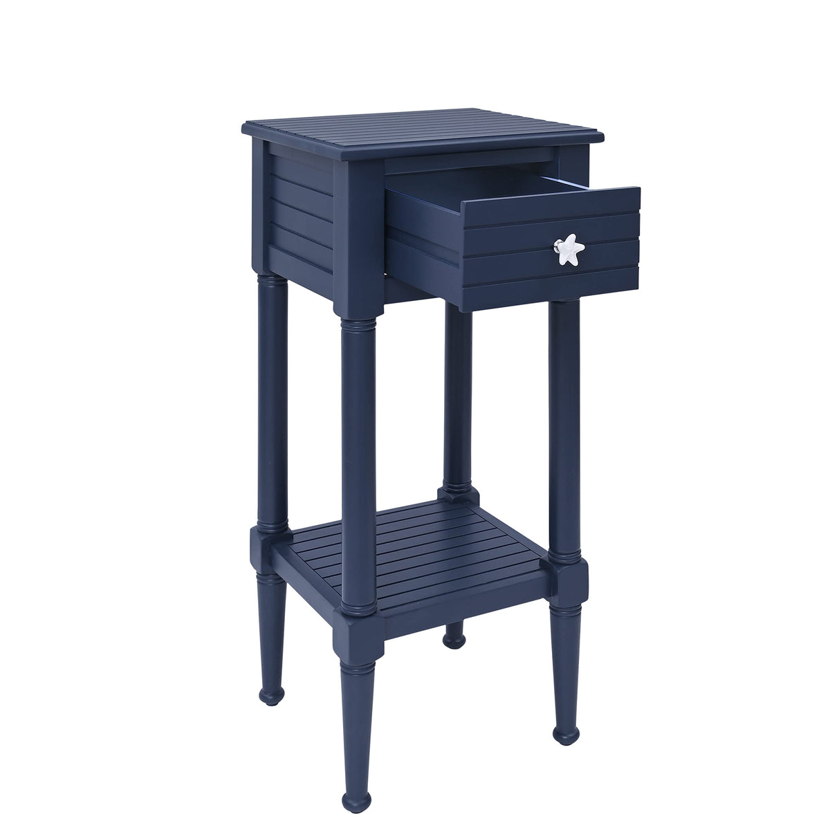Navy Small Accent Table with Storage K4326