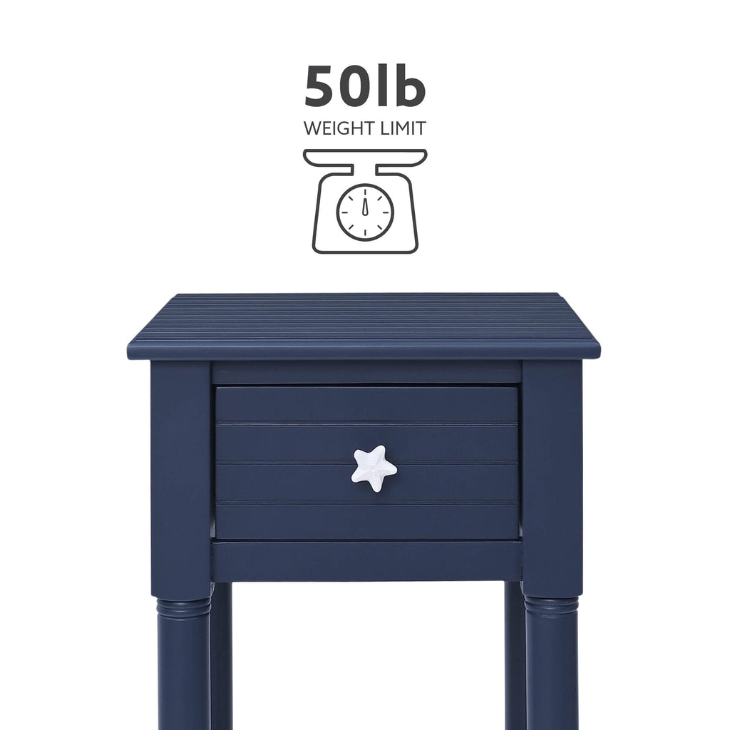 Navy Small Accent Table with Storage K4326