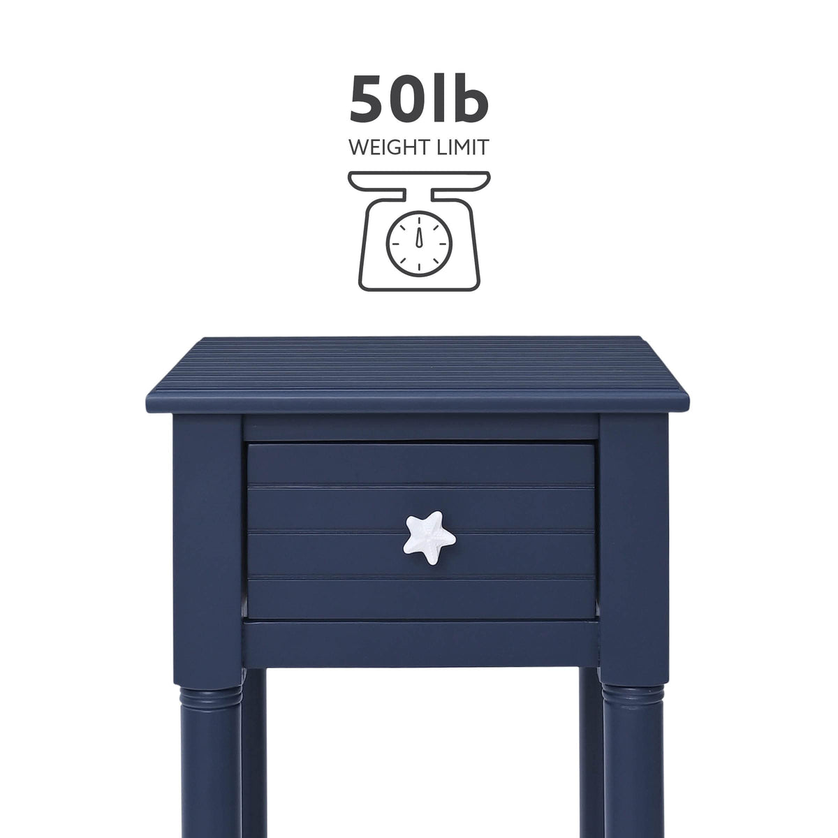 Navy Small Accent Table with Storage K4326