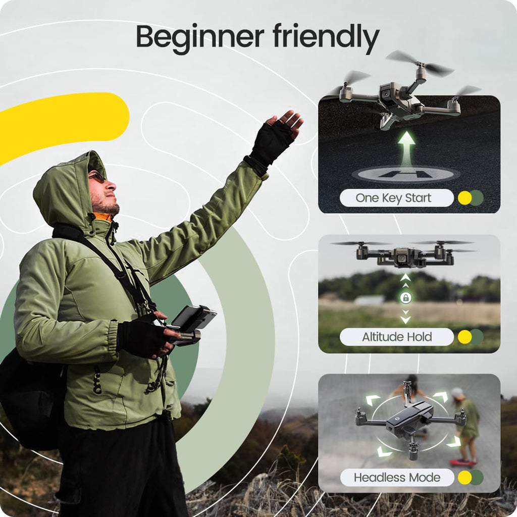 Foldable FPV Drone with 1080P WiFi Camera and Carrying Case M3546