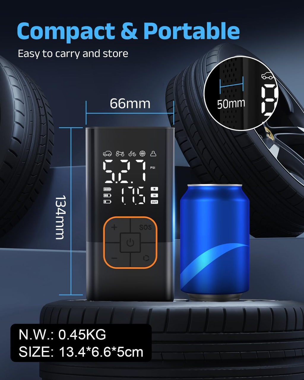 Portable Cordless Tire Inflator Air Compressor N70200