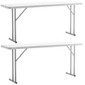 White Granite Plastic Folding Training Table Set of 2 D38948