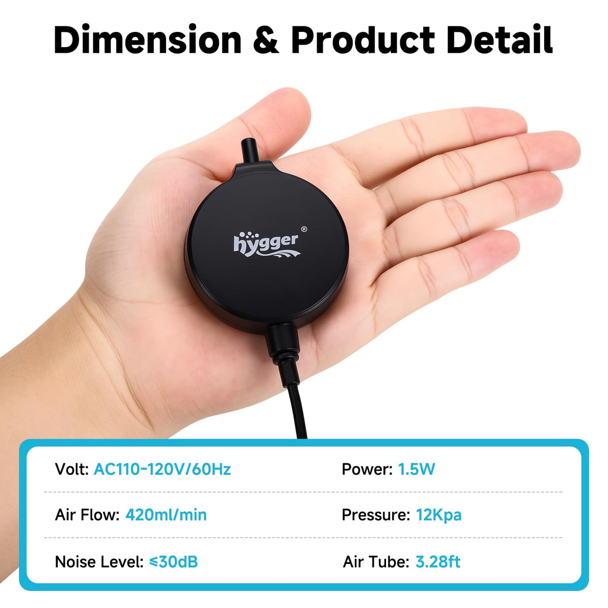 1.5 Watt Mini Aquarium Air Pump with Air Stone Tubing P397