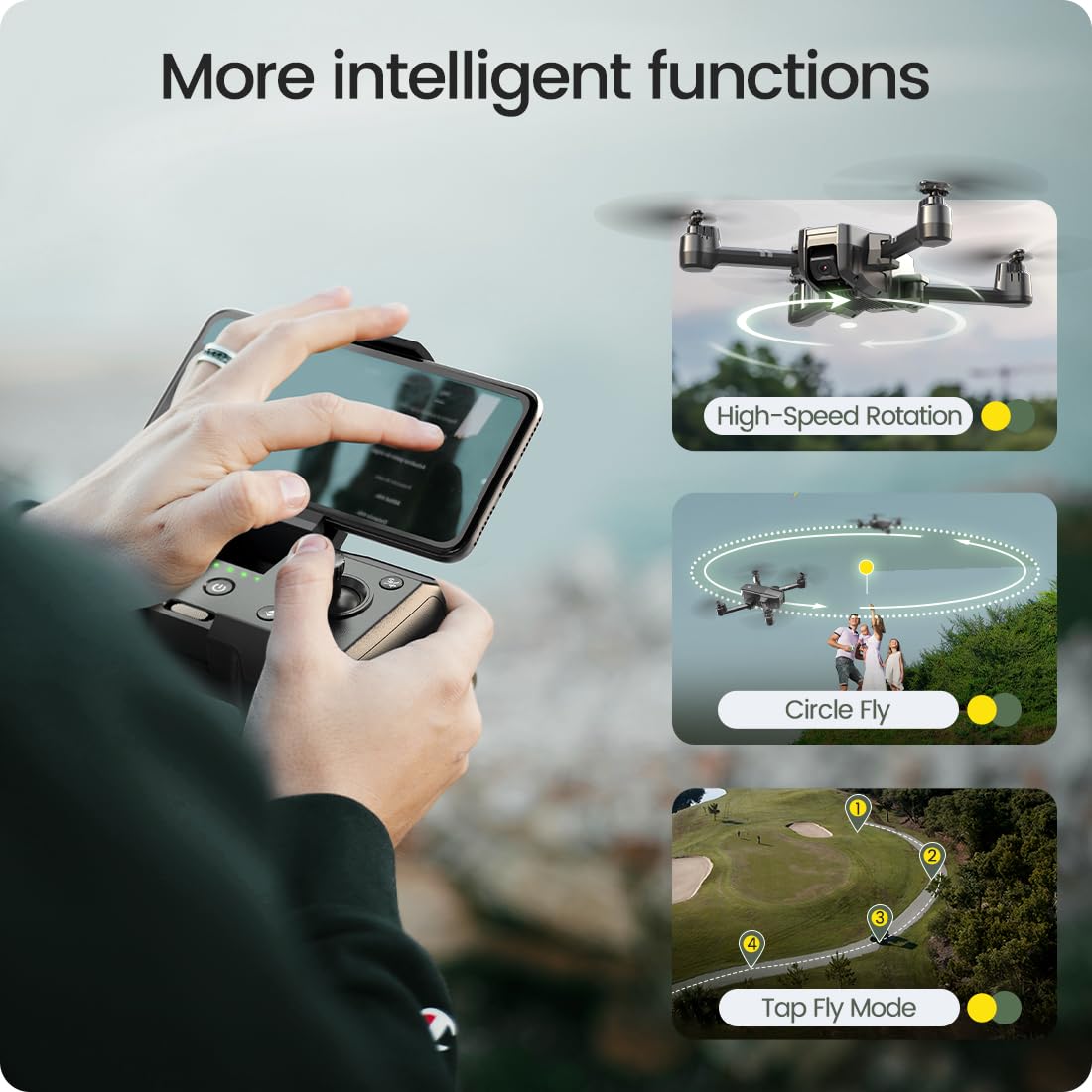 Foldable FPV Drone with 1080P WiFi Camera and Carrying Case M3546