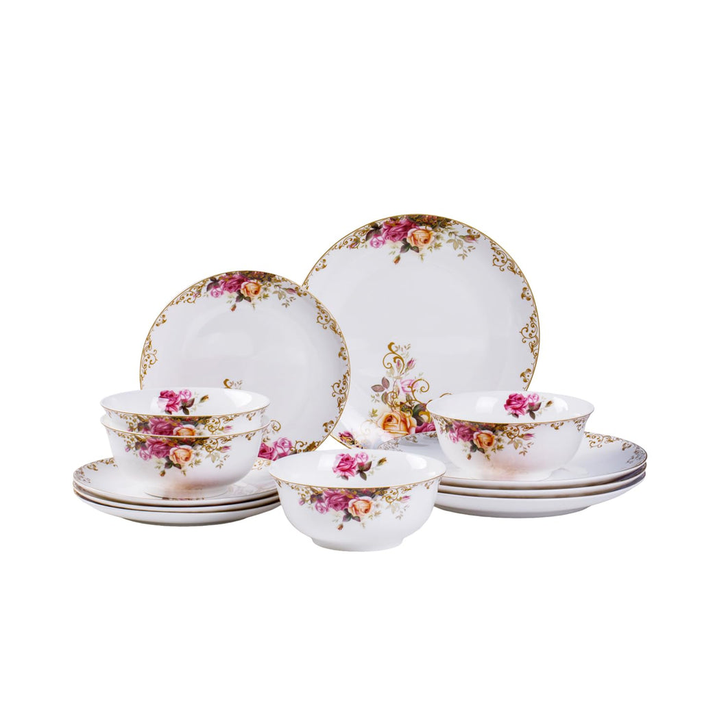 White 12 Piece Porcelain Dinnerware Set Y505765