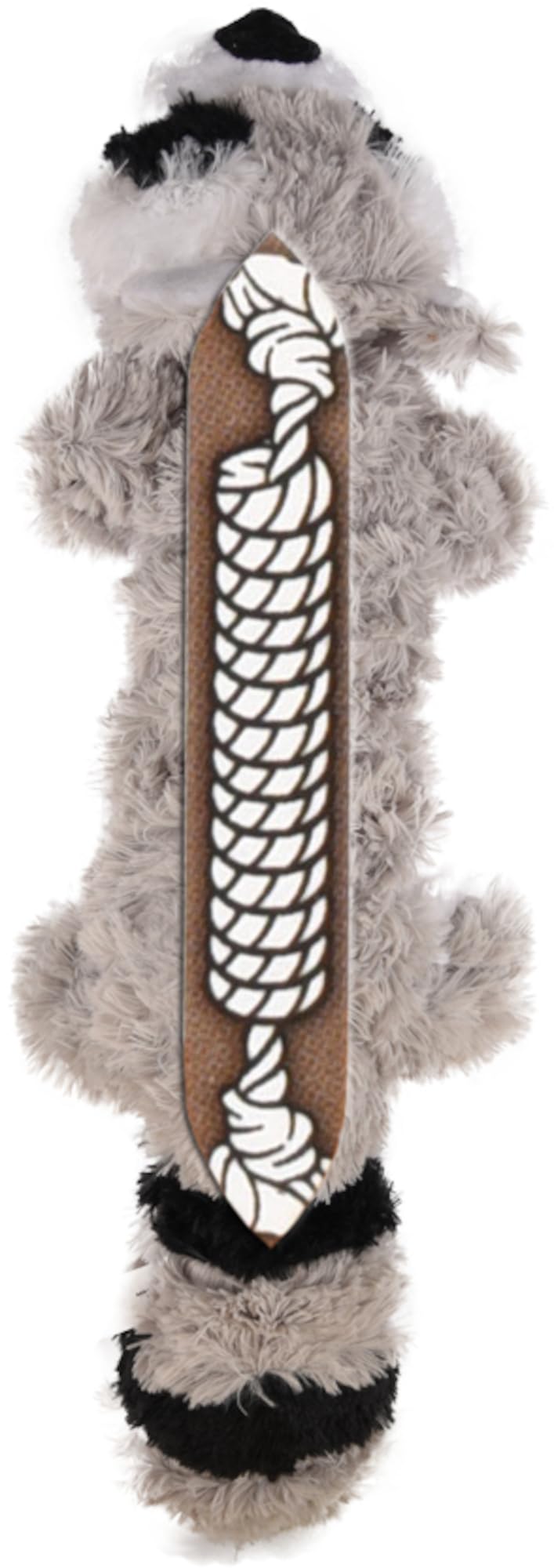 2 Pack Stuffing-Free Plush Dog Toy with Knotted Ropes & Squeaker A926524