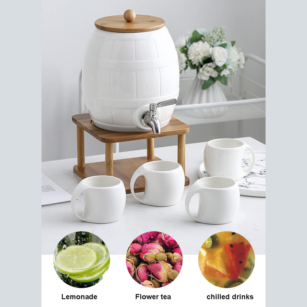 Ceramic Beverage Dispenser with Stainless Steel Spigot J961420