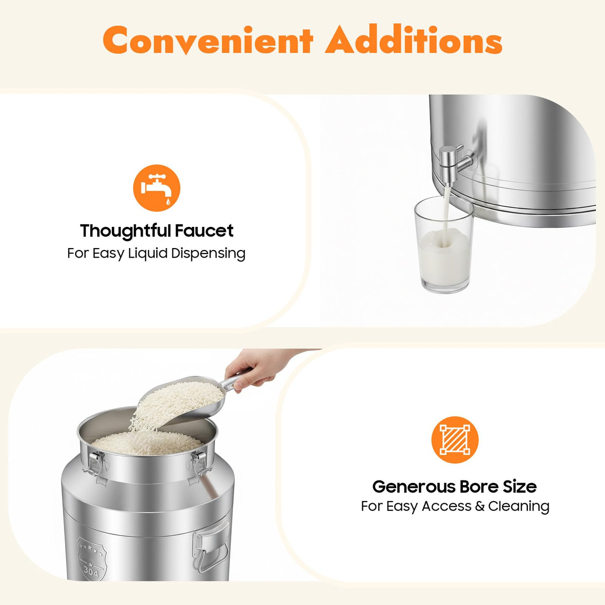304 Stainless Steel 76L Sealed Bucket with Faucet G52924