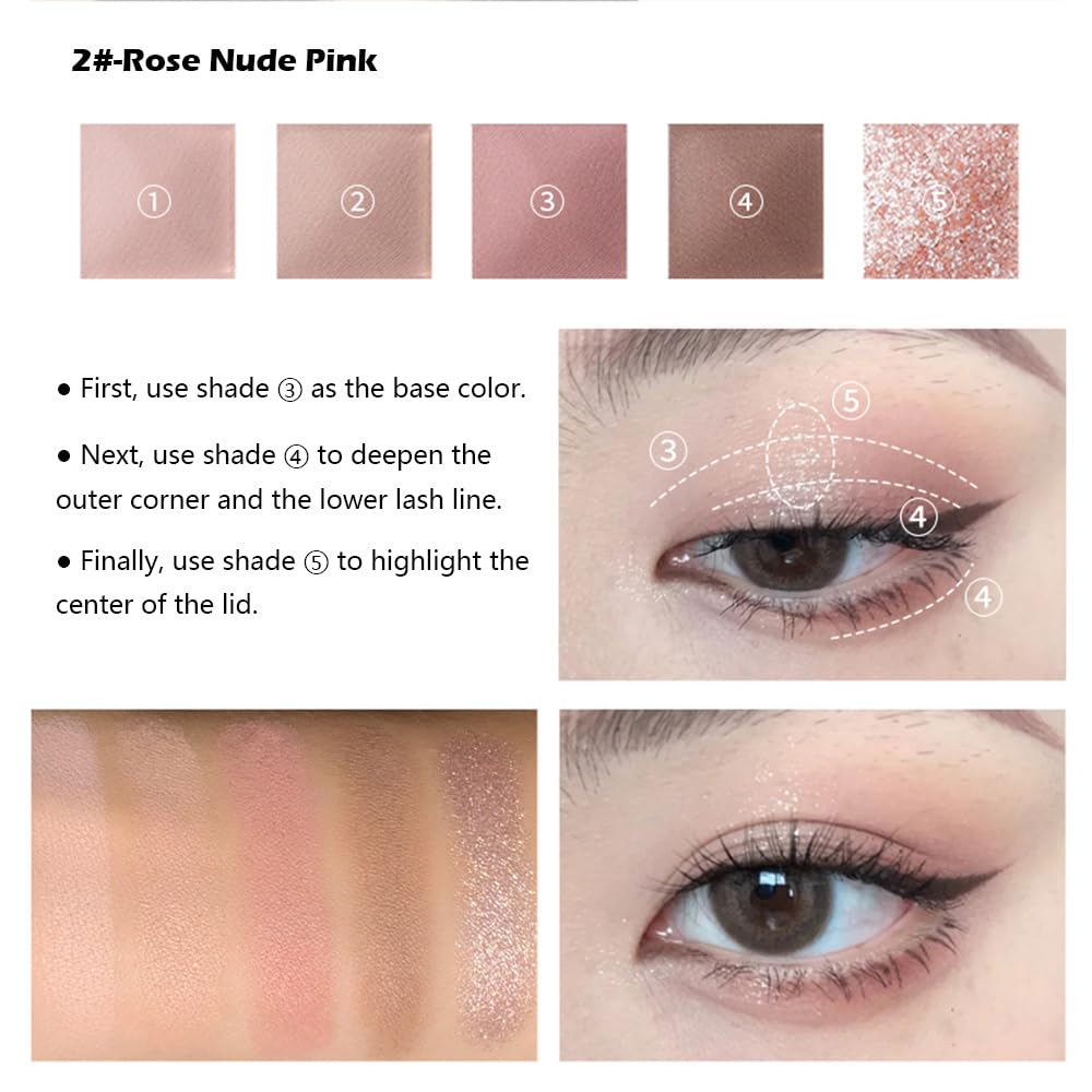 5 Colors Matte and Shimmer Eyeshadow Palette A159018