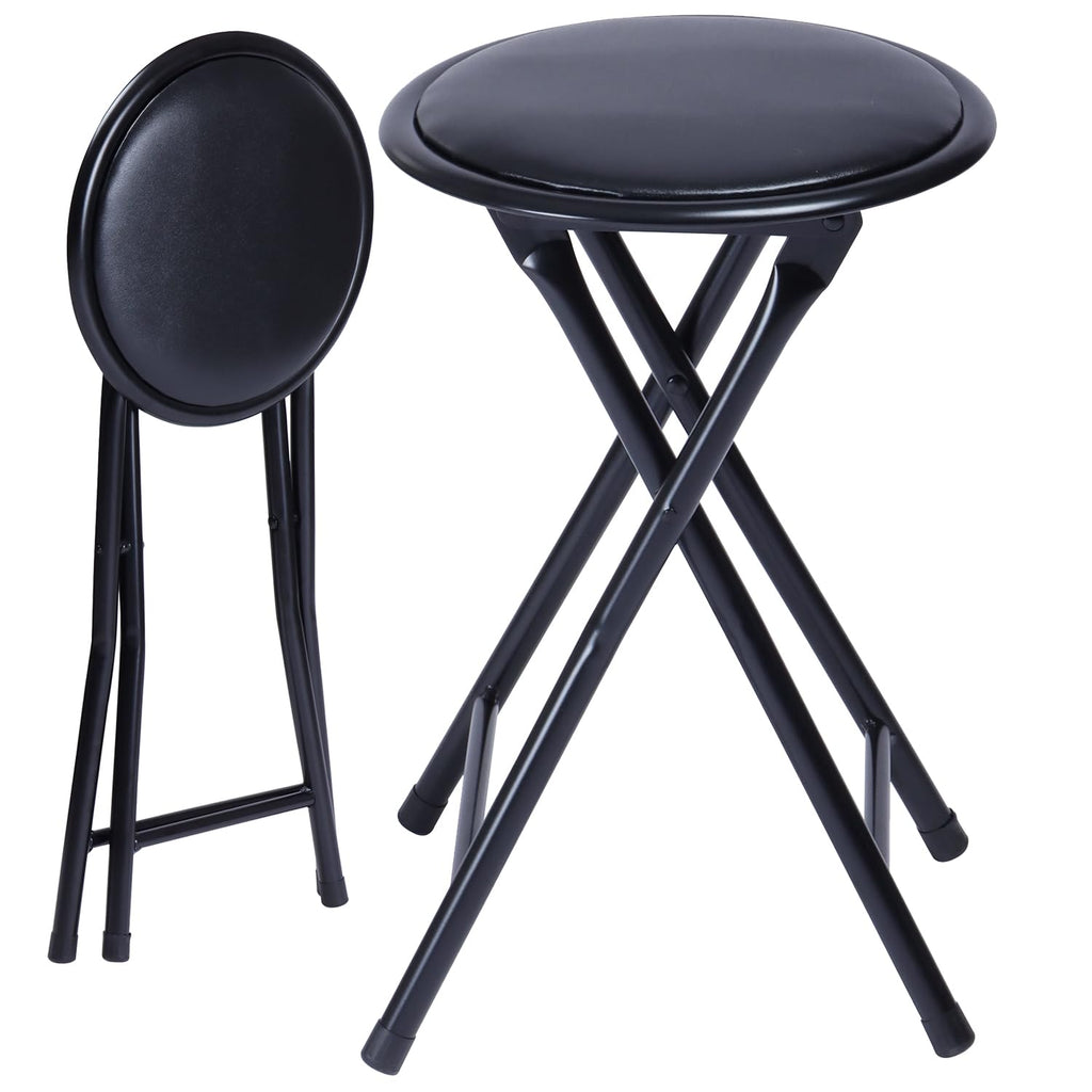 18" Black Folding Metal Stool F4698