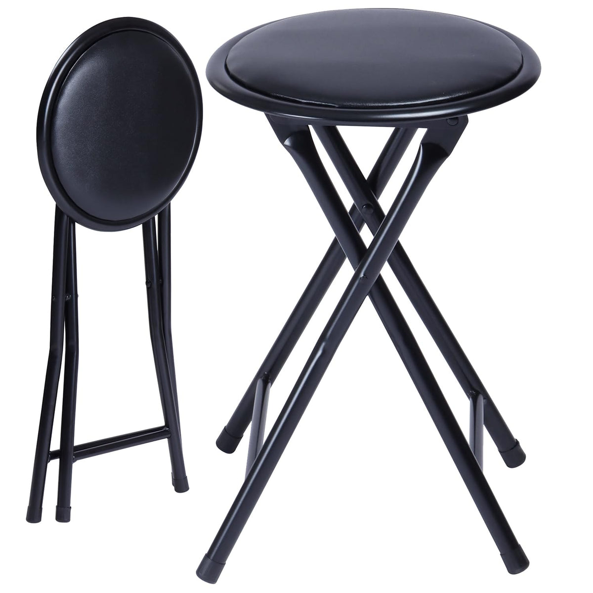 18" Black Folding Metal Stool F4698