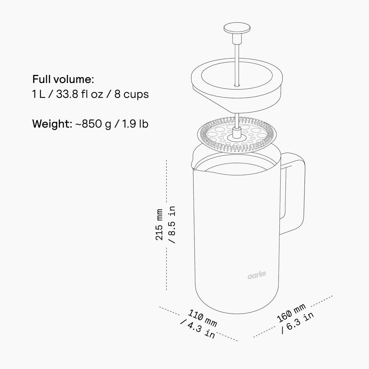 Stainless Steel Insulated Coffee Press W224