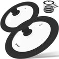 2 Pcs Universal Silicone Tempered Glass Pan Lids Dishwasher Safe P528900