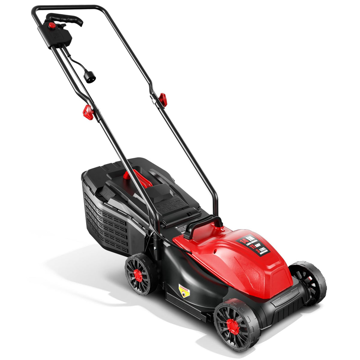 14" Corded Lawn Mower, 3-Height, 2-in-1 Mulch & Bag L510