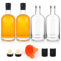 4 Pack 25oz Clear Glass Bottles with Cork Lids B161