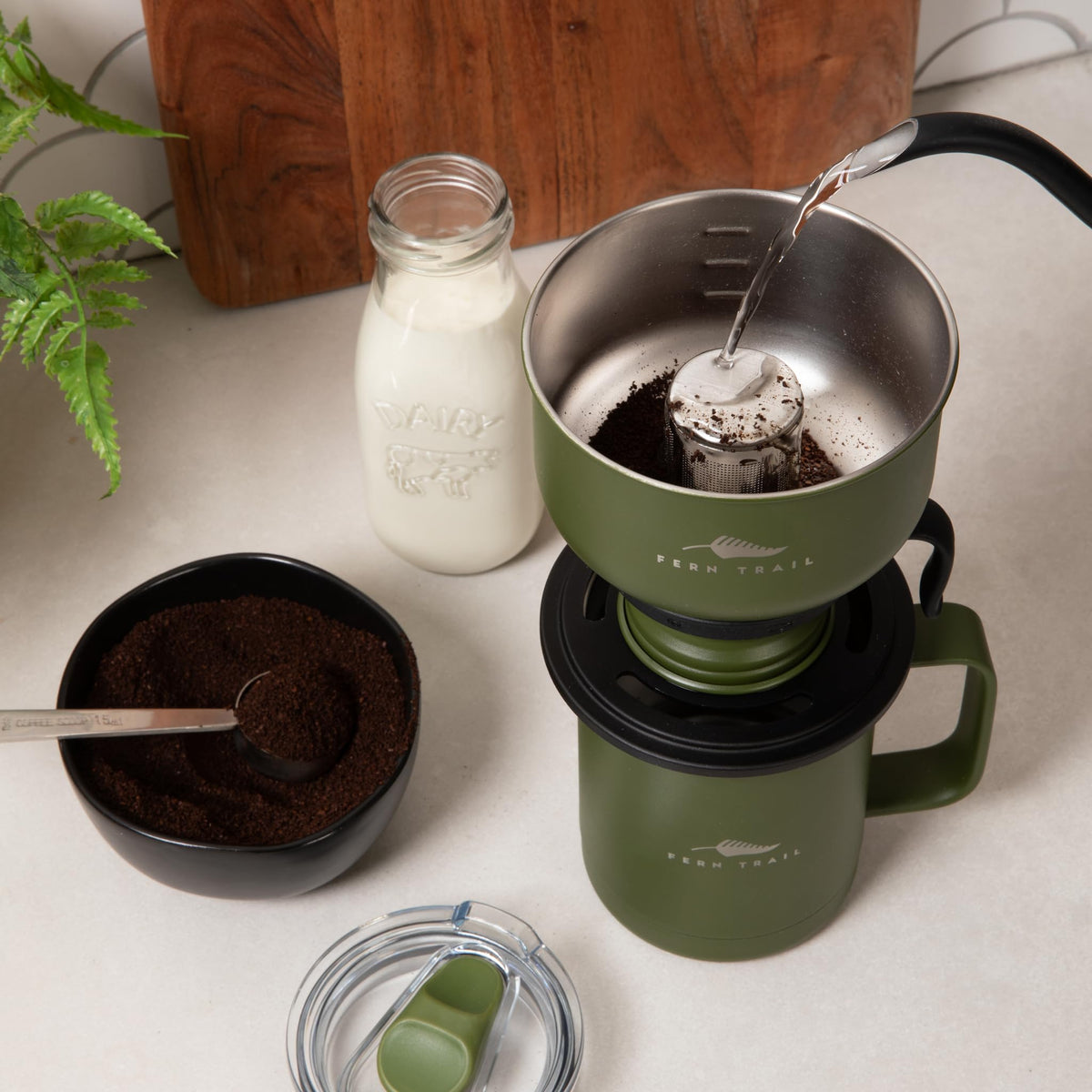 12 oz Insulated Mug with Lid and Reusable Coffee Filter X62783