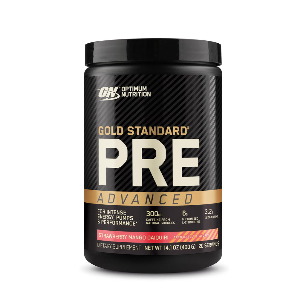 Pre Workout with Creatine Beta-Alanine L-Citrulline and Caffeine, Strawberry Mango Daiquiri, 20 Servings L441