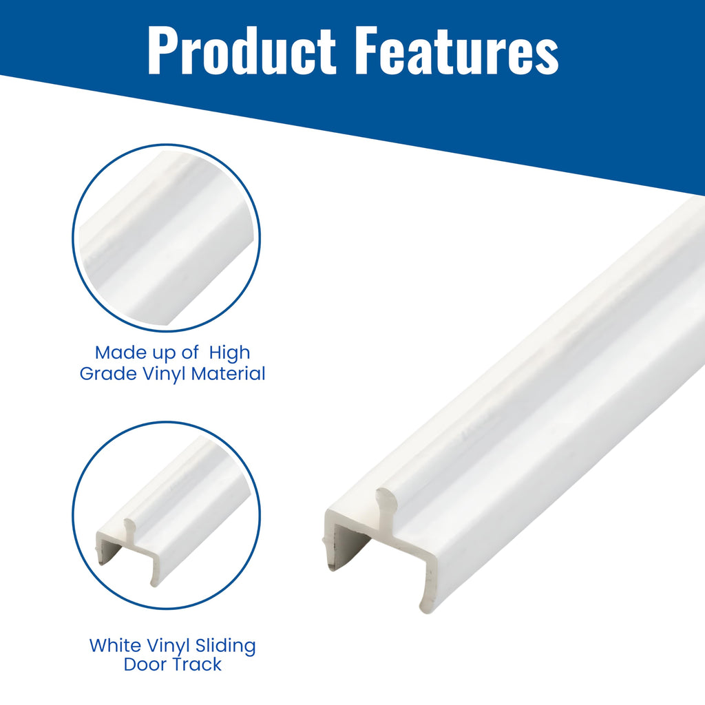 White Vinyl Sliding Screen Door Track M8809