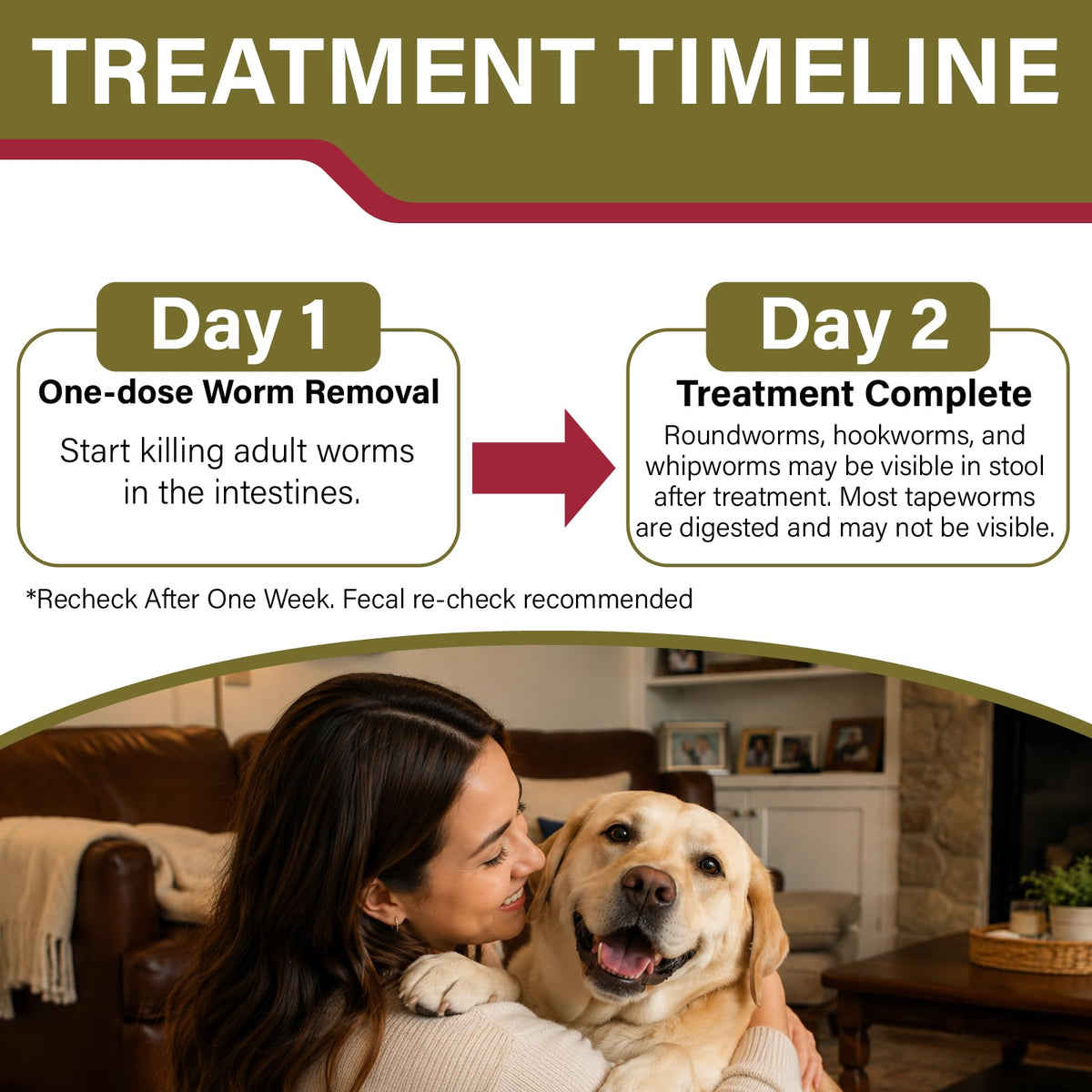 Chewable Dewormer for Dogs Over 45 lbs, 50 Beef Flavored Chewables Q841