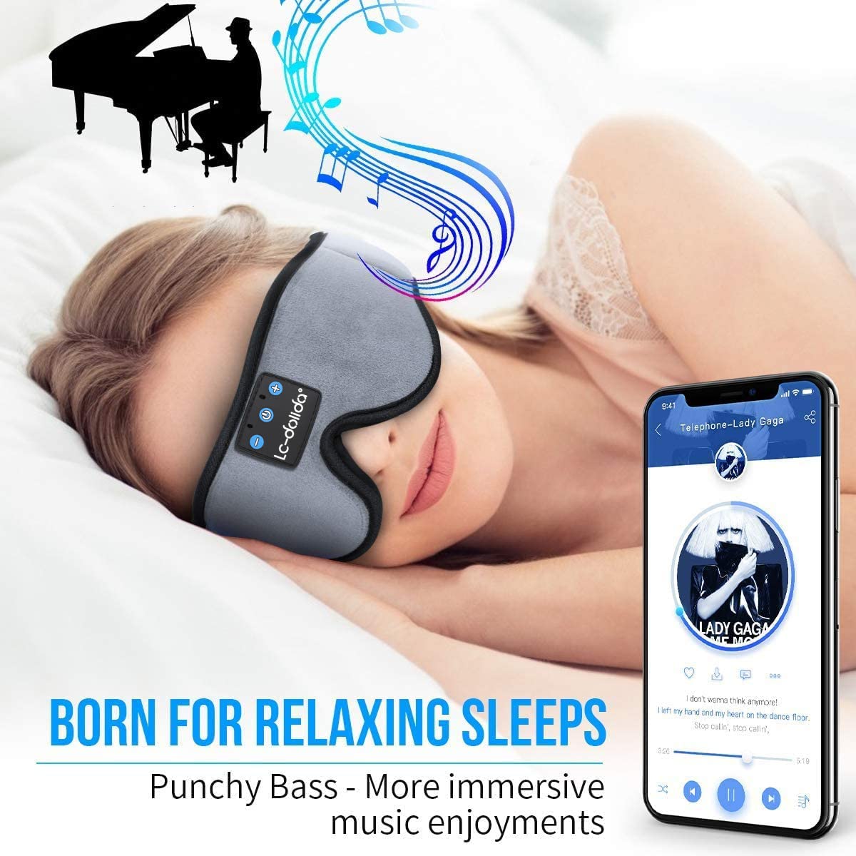 Sleep Mask with Bluetooth Headphones Cotton P1358