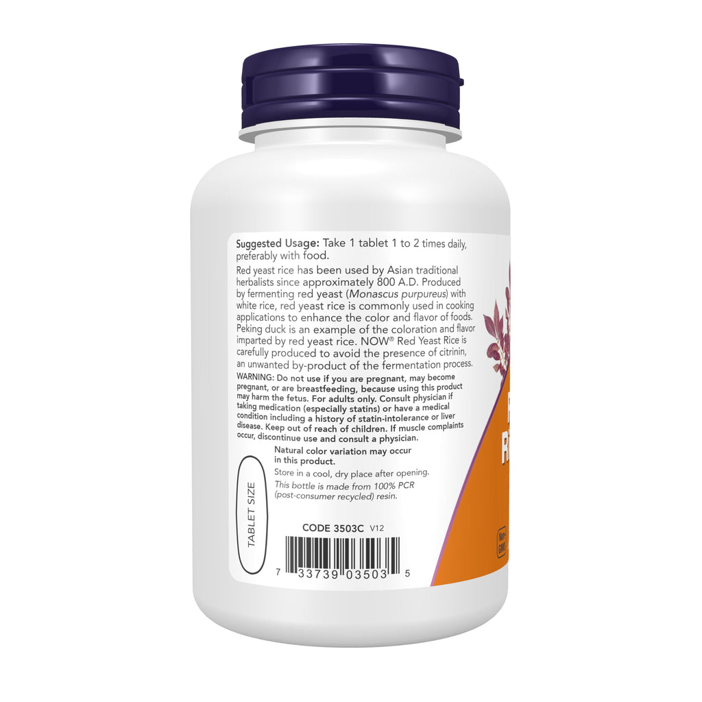 Red Yeast Rice 1,200 mg 120 Tablets T444720