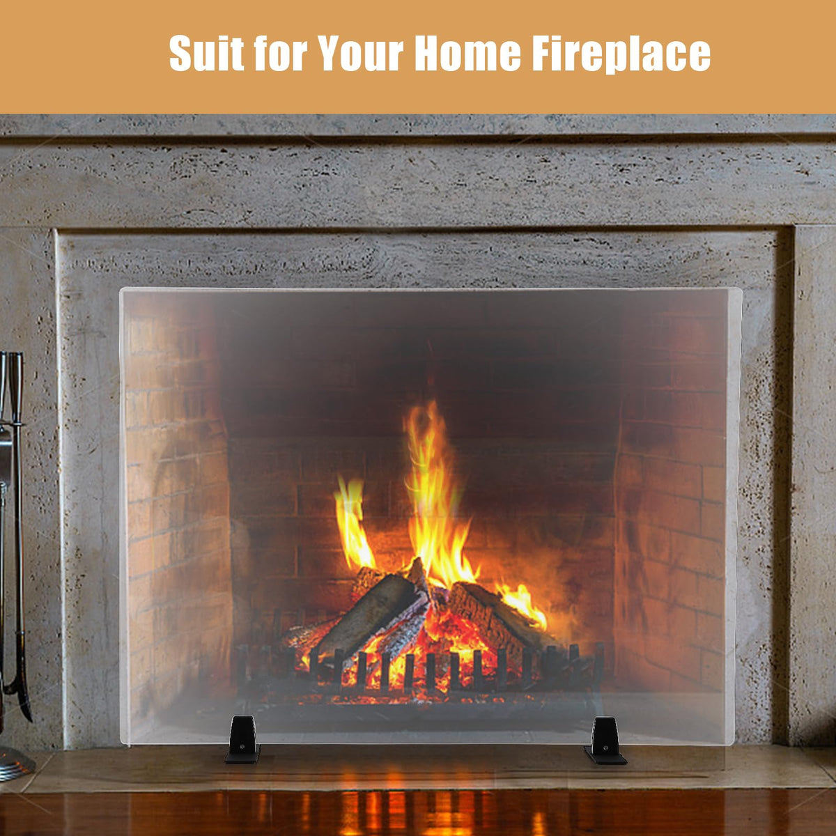 Tempered Glass Fireplace Screen 26" x 36" E103752