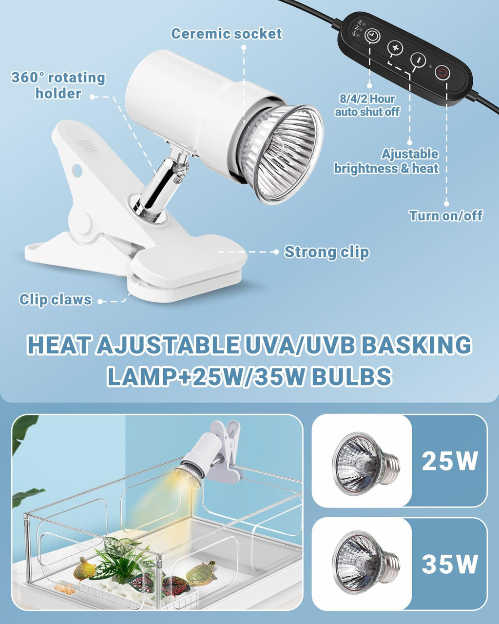 Small Turtle Tank Kit with Adjustable Lamp and Filter P82776