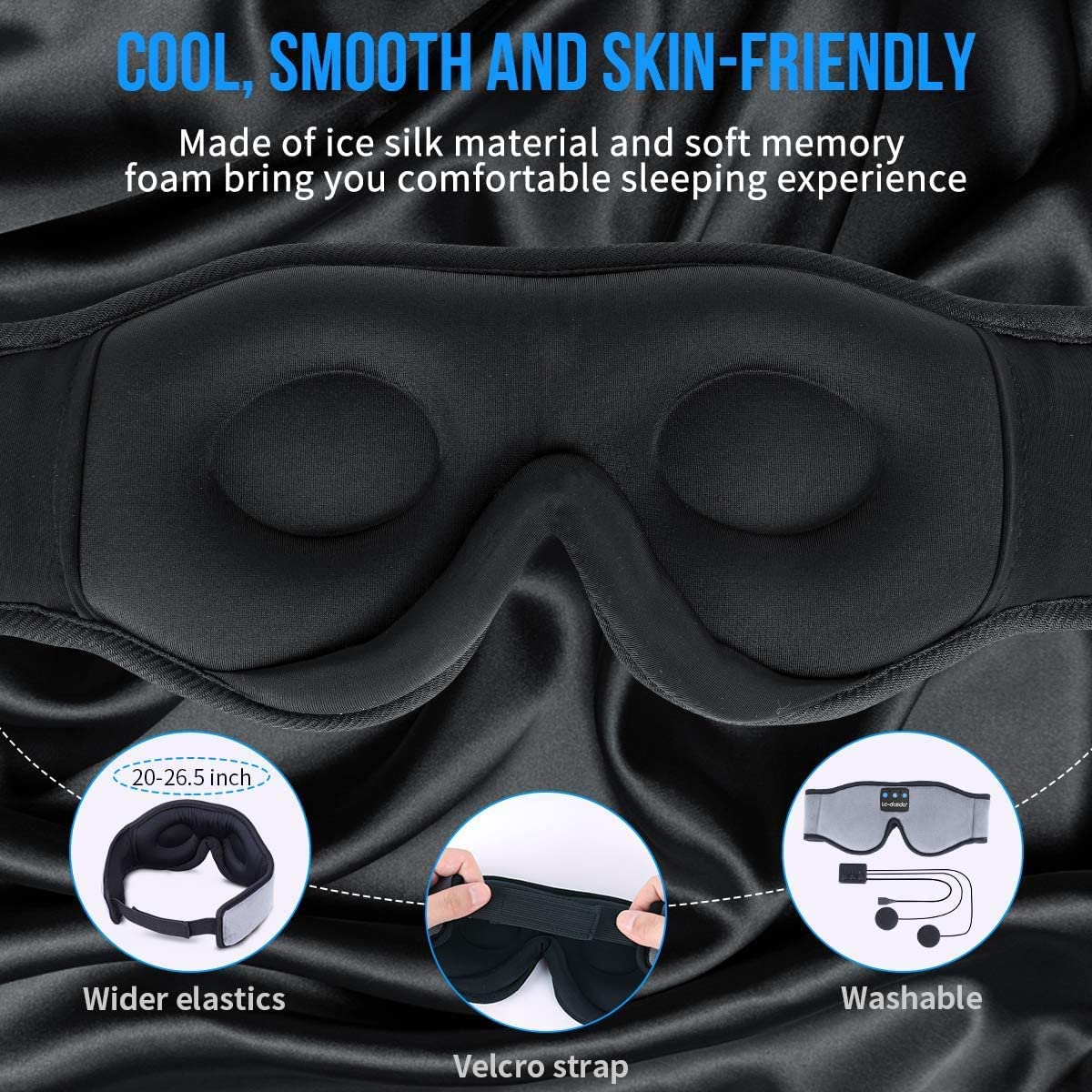 Sleep Mask with Bluetooth Headphones Cotton P1358