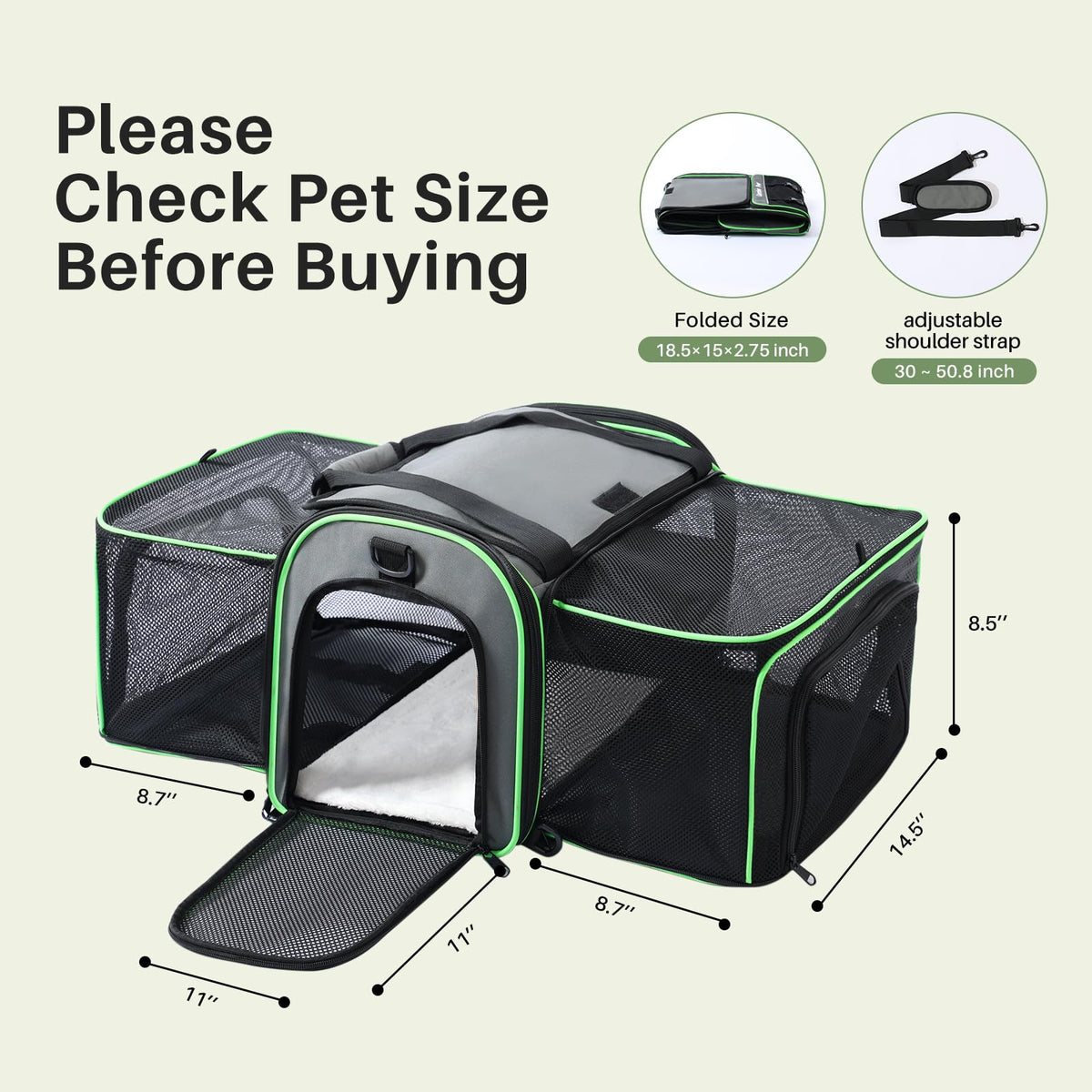 Expandable Cat Carrier O756