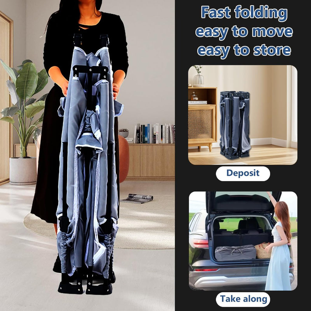 Foldable Baby Playpen with Mat and Storage Bags U7170