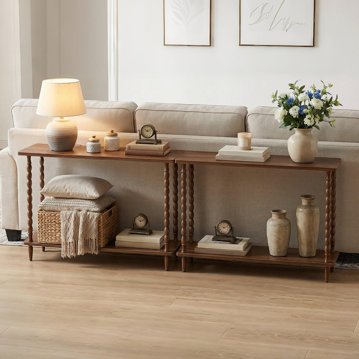 39.4'' 2-Tier Mid-Century Console Table S834072