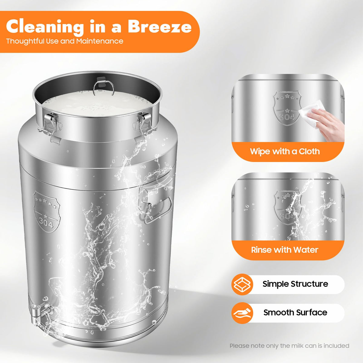 304 Stainless Steel 76L Sealed Bucket with Faucet G52924