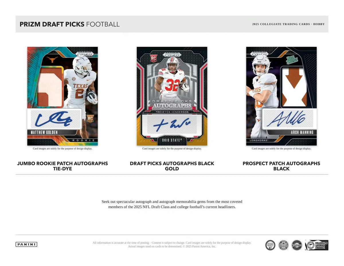 2025 Panini Prizm Draft Picks Football Trading Card Box P324