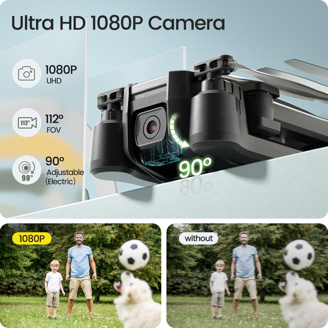 Foldable FPV Drone with 1080P WiFi Camera and Carrying Case M3546