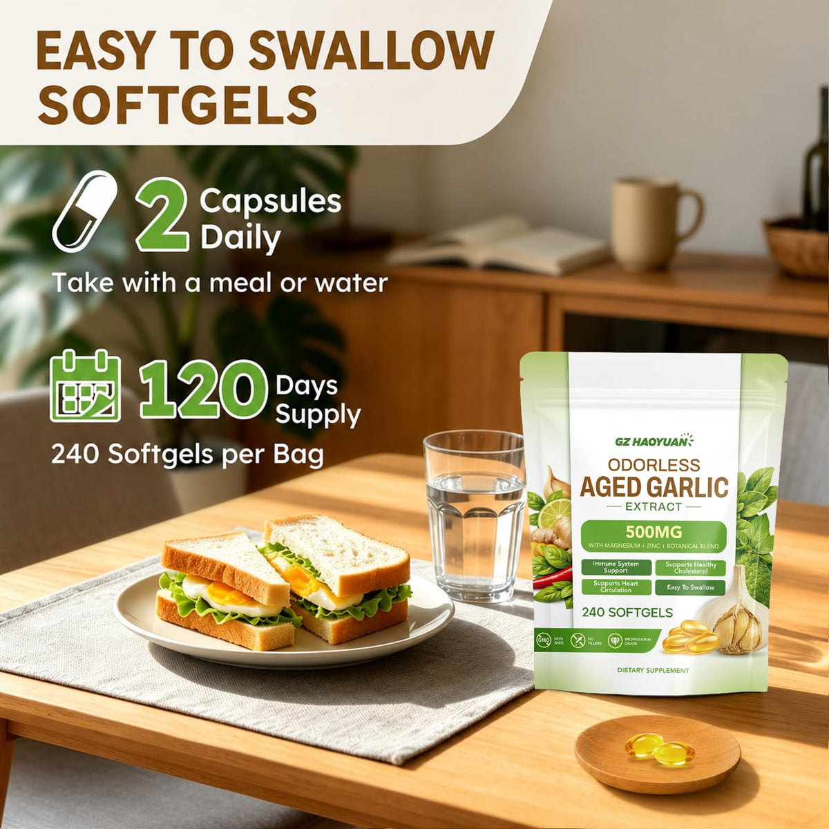 Odorless Garlic Capsules K924