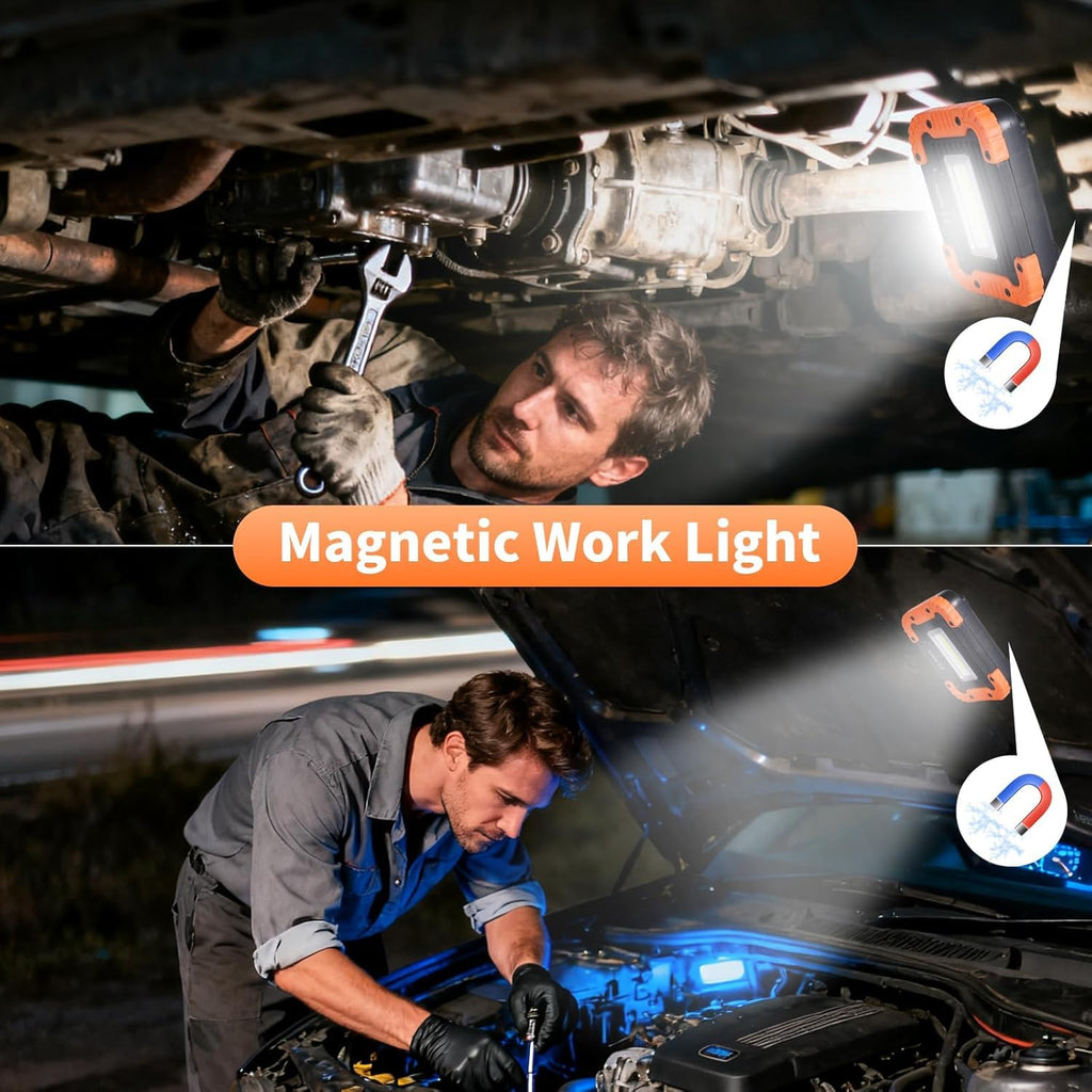 8 Pack Rechargeable LED Work Light 500LM Magnetic Base T752